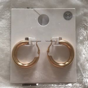 Gold small thick hoops